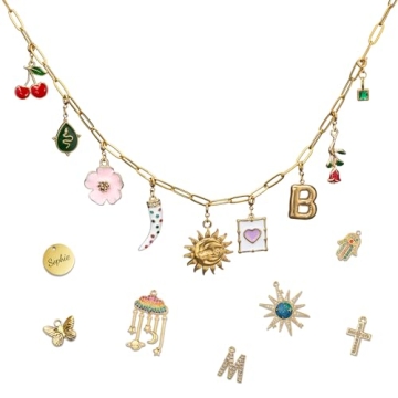 Custom Gold Charm Necklace Vintage Chunky Paperclip Link Chain