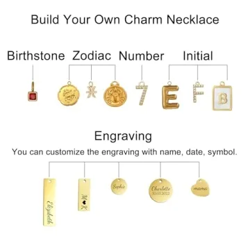Custom Gold Charm Necklace Vintage Chunky Paperclip Link Chain