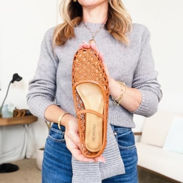 IBDPOSH Woven Ballet Flats for Women Comfortable Casual Style
