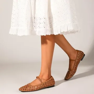 IBDPOSH Woven Ballet Flats for Women Comfortable Casual Style
