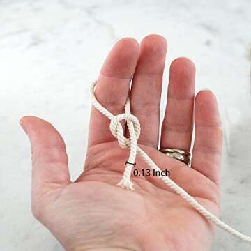 Macrame Cord, ZOUTOG 3mm x 220 yd (about 200m) Natural Cotton Soft Unstained Rope for Handmade Plant...