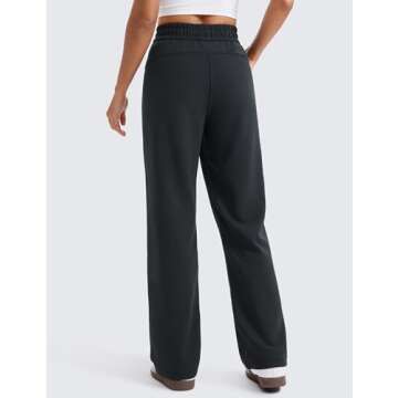 CRZ YOGA SoftAura Wide Leg Sweatpants Women 31" Modal High Waisted Lounge Travel Casual Sweat Pants ...