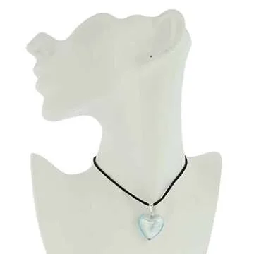 Handcrafted Murano Glass Heart Pendant - Elegant Jewelry