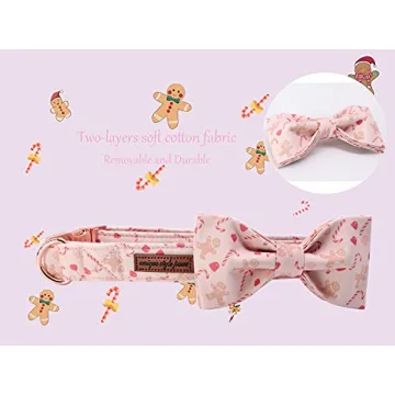 Adjustable Dog Collar with Bowtie for Medium Dogs