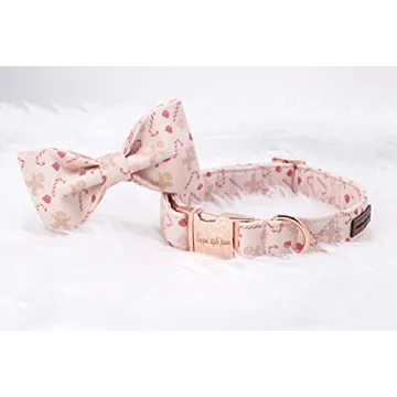Adjustable Dog Collar with Bowtie for Medium Dogs