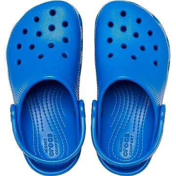 Crocs Unisex-Child Classic Clogs in Blue Bolt for Toddlers