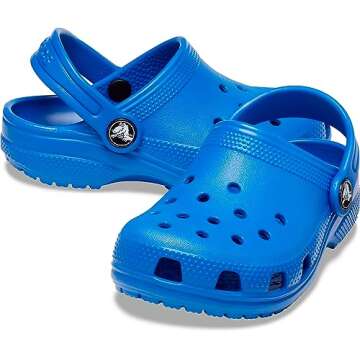 Crocs Unisex-Child Classic Clogs in Blue Bolt for Toddlers