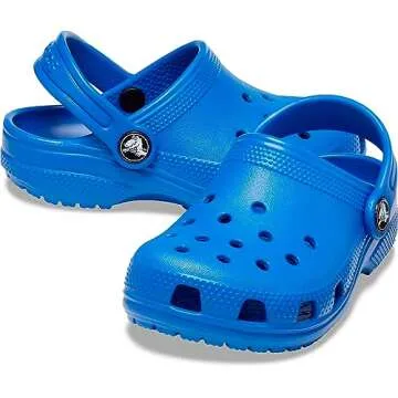Crocs Unisex-Child Classic Clogs in Blue Bolt for Toddlers