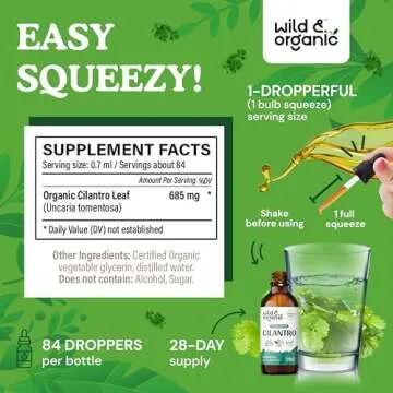 Wild & Organic Cilantro Drops - Vegan Detox Cleanse Supplement
