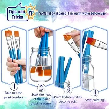 Zonon 10 Pcs Flat Head Paint Brushes for Every Artist