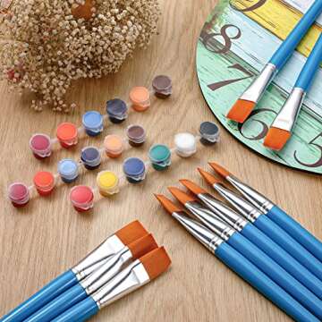 Zonon 10 Pcs Flat Head Paint Brushes for Every Artist