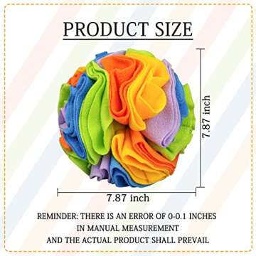 WishLotus Snuffle Ball (Rainbow), Interactive Pet Toy for Dogs, Slow Feeder, Stress Relief, Exercise...