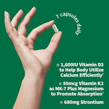 Garden of Life Calcium Supplement - Vitamin Code Grow Bone Made with Whole Foods, Strontium, Magnesium, K2 MK7, Vitamin D3 & C Plus Probiotics for Gut Health, 30 Day Supply