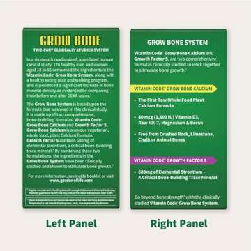 Garden of Life Calcium Supplement - Vitamin Code Grow Bone Made with Whole Foods, Strontium, Magnesium, K2 MK7, Vitamin D3 & C Plus Probiotics for Gut Health, 30 Day Supply