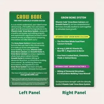 Garden of Life Calcium Supplement - Vitamin Code Grow Bone Made with Whole Foods, Strontium, Magnesium, K2 MK7, Vitamin D3 & C Plus Probiotics for Gut Health, 30 Day Supply