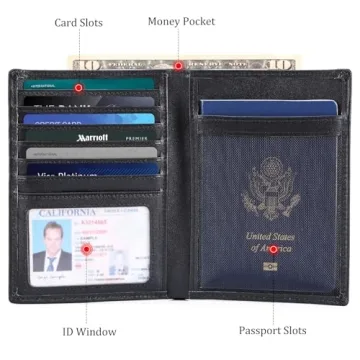 Polare Luxury RFID Blocking Passport Holder with AirTag Slot