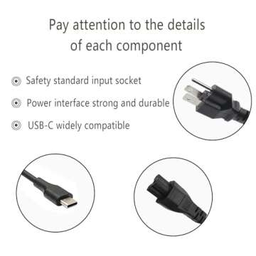 65W 45W USB C Chromebook Charger for HP, Lenovo, Dell, Acer, Asus, Samsung, Universal USB C Laptop C...