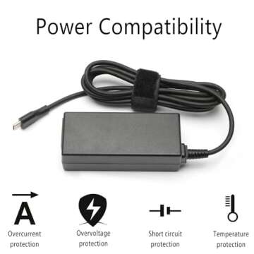 65W 45W USB C Chromebook Charger for HP, Lenovo, Dell, Acer, Asus, Samsung, Universal USB C Laptop Charger for Hp Chromebook X360 11 13 14 14A HP Spectre X360 Lenovo Thinkpad Type C Power Cord