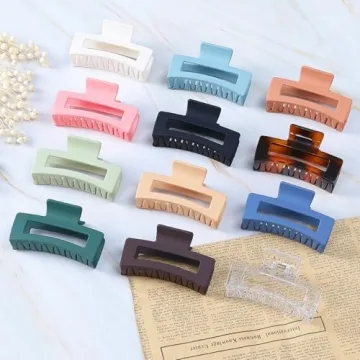 Sisiaipu 3.5 Inch Medium Hair Clips - 12 Color Set