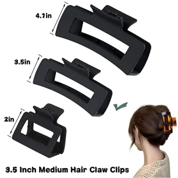 Sisiaipu 3.5 Inch Medium Hair Clips - 12 Color Set