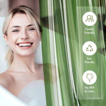 AmazerBath 72x72 Pine Green Waterproof Shower Curtain Liner