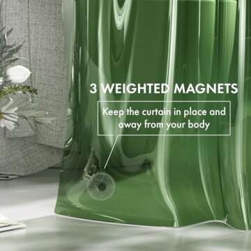 AmazerBath 72x72 Pine Green Waterproof Shower Curtain Liner