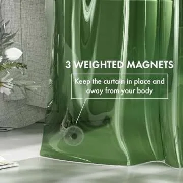 AmazerBath 72x72 Pine Green Waterproof Shower Curtain Liner