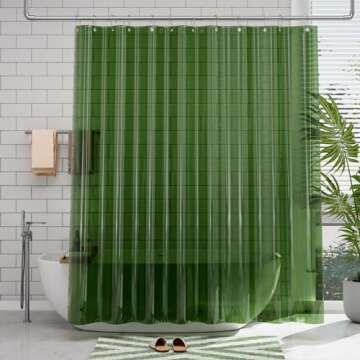 AmazerBath 72x72 Pine Green Waterproof Shower Curtain Liner