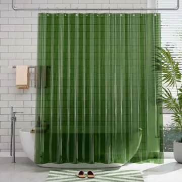 AmazerBath 72x72 Pine Green Waterproof Shower Curtain Liner