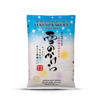 Shirakiku Yuki No Kakera Premium Dried Short Grain Rice | Soft & Fluffy Sweet Sticky Snowflake Sushi...