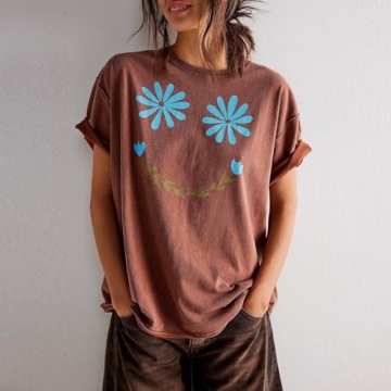 Oversized Graphic T-shirts Women Aesthetic Loose Fit Tops