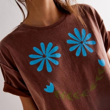 Oversized Graphic T-shirts Women Aesthetic Loose Fit Tops