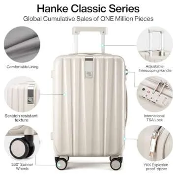 Hanke 3-Piece Hard Shell Luggage Set for Stylish Travel