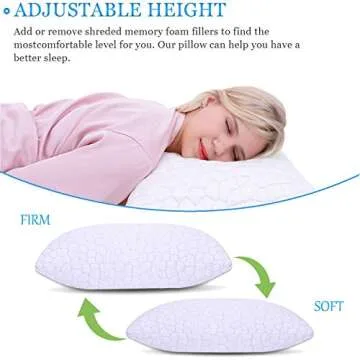 Cooling Adjustable Shredded Memory Foam Pillows for Sleeping