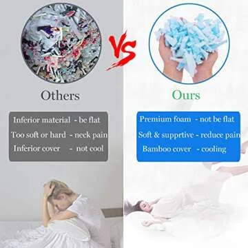 Cooling Adjustable Shredded Memory Foam Pillows for Sleeping