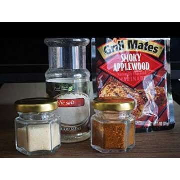 1.5 oz Hexagon Jars, 24 Piece Set Mini Glass Favor Jars for Spices, Honey, Jelly & More ~ Airtight, Screw On & Safety Button Lids ~ Perfect for Canning, Crafts, Weddings & Baby Showers