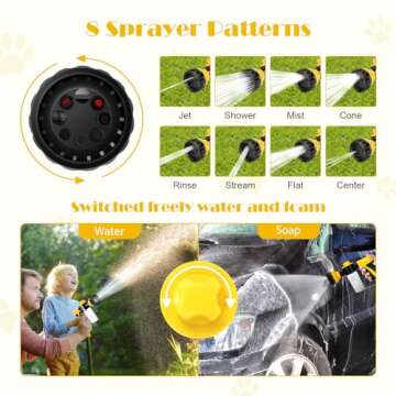 Dog Wash Hose Attachment,8 Way Dog Shower Attachment with Metal 3-Way Shower Diverter, Dog Wash with...