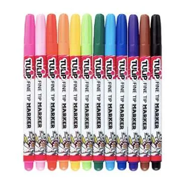 TULIP Fabric Markers - 12 Vibrant Fine Tip Colors