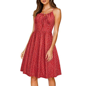 ULTRANICE Sleeveless Summer Dress with Pockets - Floral