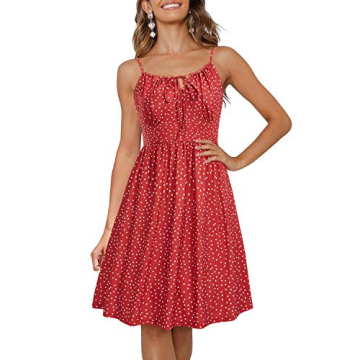 ULTRANICE Sleeveless Summer Dress with Pockets - Floral