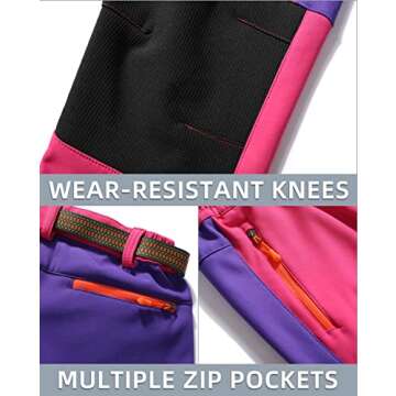 DAFENGEA Kids Ski Pants Water Resistant Outdoor Wear for All Seasons