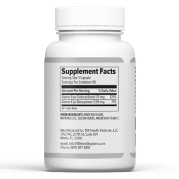10X Health Vitamin D3 K2 Boosts Bone and Heart Health