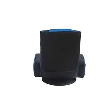 GameRider Commander Swivel Action Floor Chair with Adjustable High Back and Lumbar Support, Foldable Game Recliner with Armrest, Black and Blue