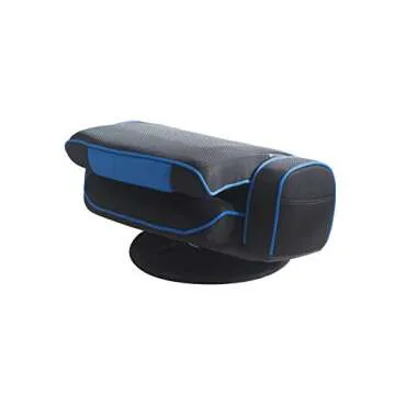 GameRider Commander Swivel Action Floor Chair with Adjustable High Back and Lumbar Support, Foldable Game Recliner with Armrest, Black and Blue