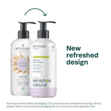 ATTITUDE Hand Soap for Sensitive Skin with Oat and Chamomile, EWG Verified, Dermatologically Tested, Vegan, 16 Fl Oz