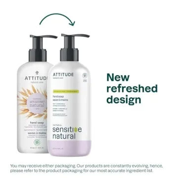 ATTITUDE Hand Soap for Sensitive Skin with Oat and Chamomile, EWG Verified, Dermatologically Tested, Vegan, 16 Fl Oz