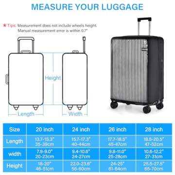 OSCAURT Clear Luggage Cover for 20-30 Inch Suitcases
