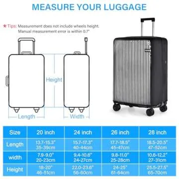 OSCAURT Clear Luggage Cover for 20-30 Inch Suitcases