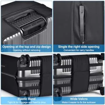 OSCAURT Clear Luggage Cover for 20-30 Inch Suitcases