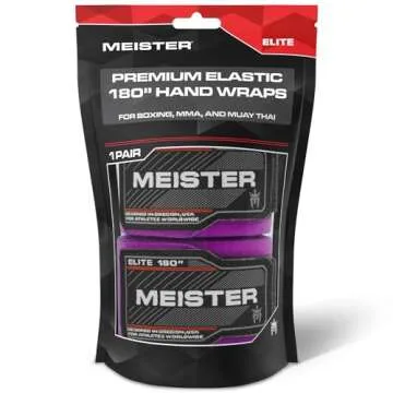 Meister Elite 180" Premium Adult Hand Wraps for MMA & Boxing (Pair) - Royal Purple